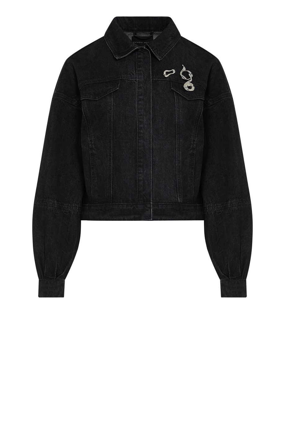 Dunkelgraue lockere Jeansjacke Dunkelgraue lockere Jeansjacke