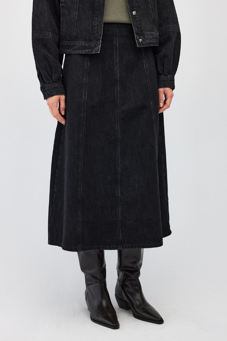 Dunkelgrauer Jeansrock - Patrizia Aryton