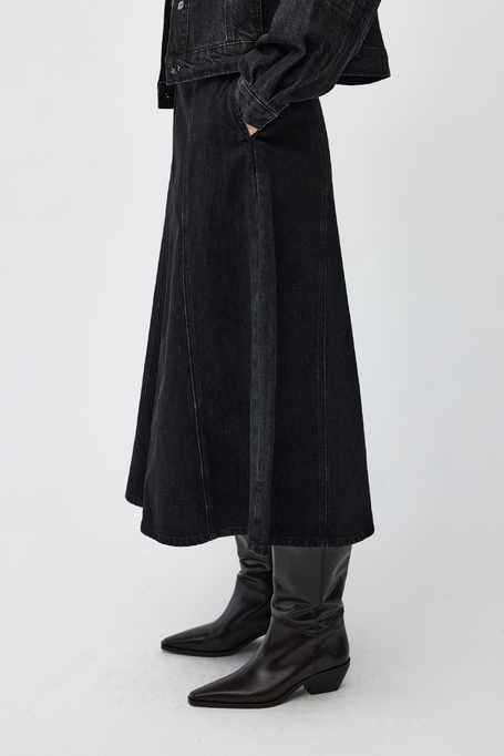 Dunkelgrauer Jeansrock - Patrizia Aryton