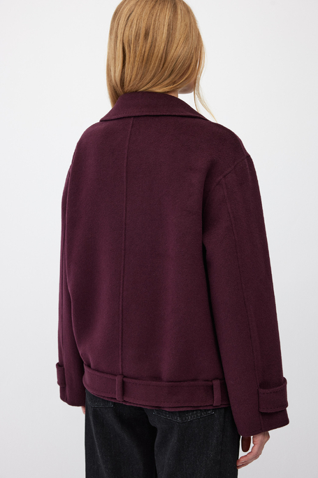 Aubergine-Jacke mit doppelseidiger Seidenjacke