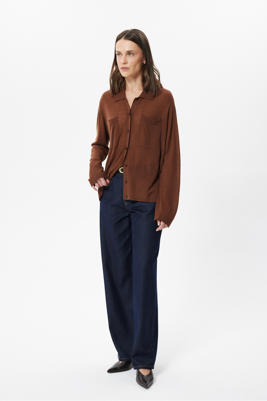 Braune Strickjacke aus Merinowolle Braune Strickjacke aus Merinowolle