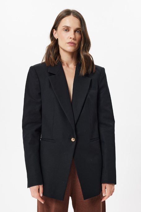 Schwarze Baumwolljacke als Anzug