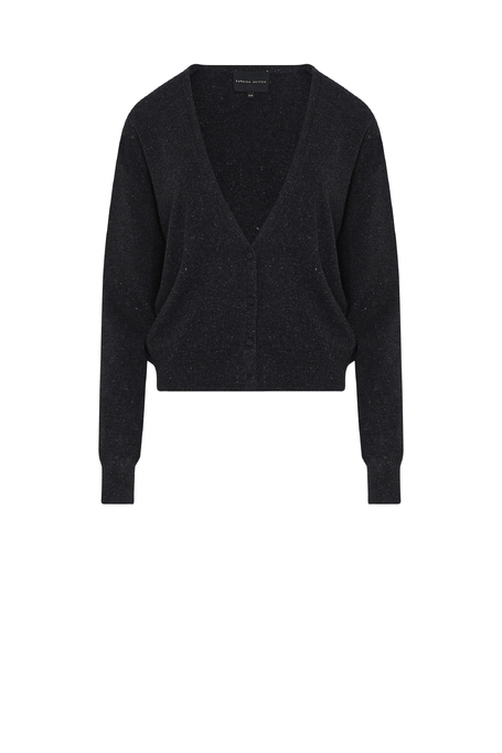 Schwarze Strickjacke aus Wolle und Seide - Patrizia Aryton