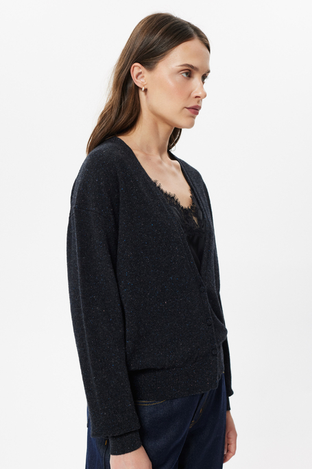 Schwarze Strickjacke aus Wolle und Seide - Patrizia Aryton