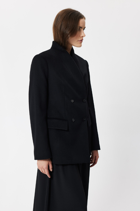 Schwarze zweireihige Wolljacke - Patrizia Aryton