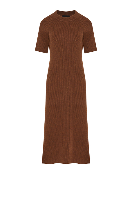 Braunes Midikleid aus Merinowolle Braunes Midikleid aus Merinowolle