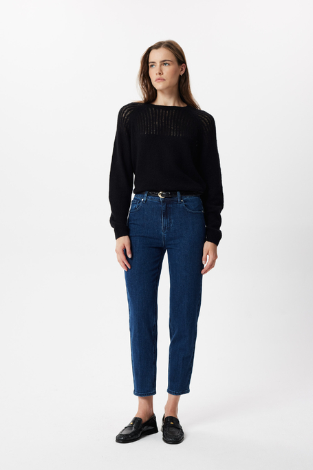 Schwarzer Pullover aus Kaschmir und Seide