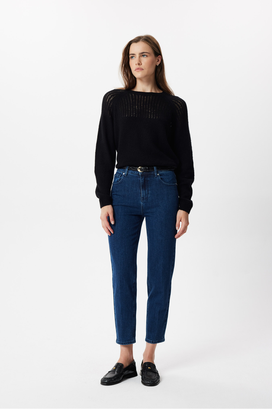 Schwarzer Pullover aus Kaschmir und Seide Schwarzer Pullover aus Kaschmir und Seide