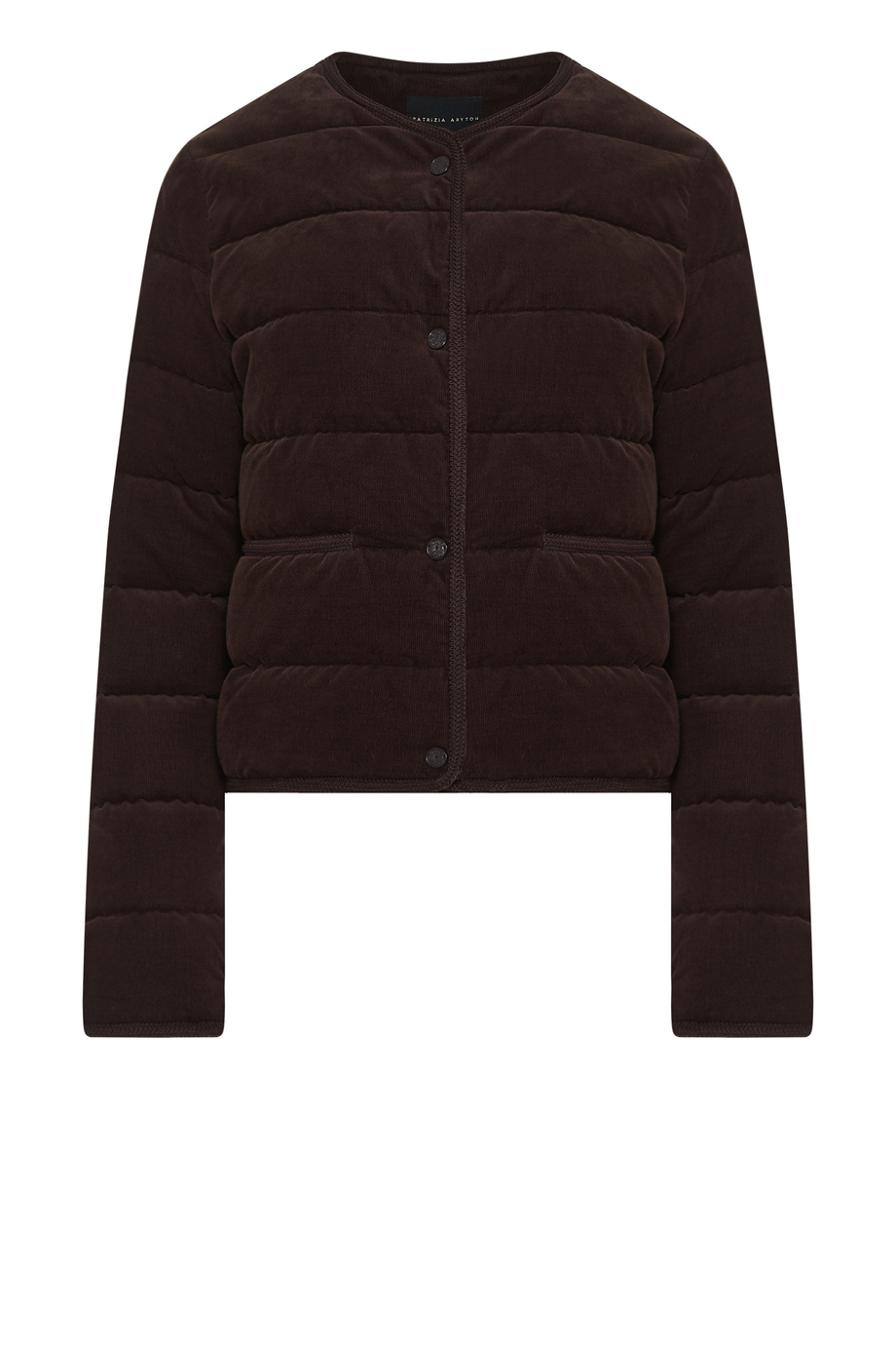 Kurze schokoladenbraune Daunenjacke Kurze schokoladenbraune Daunenjacke