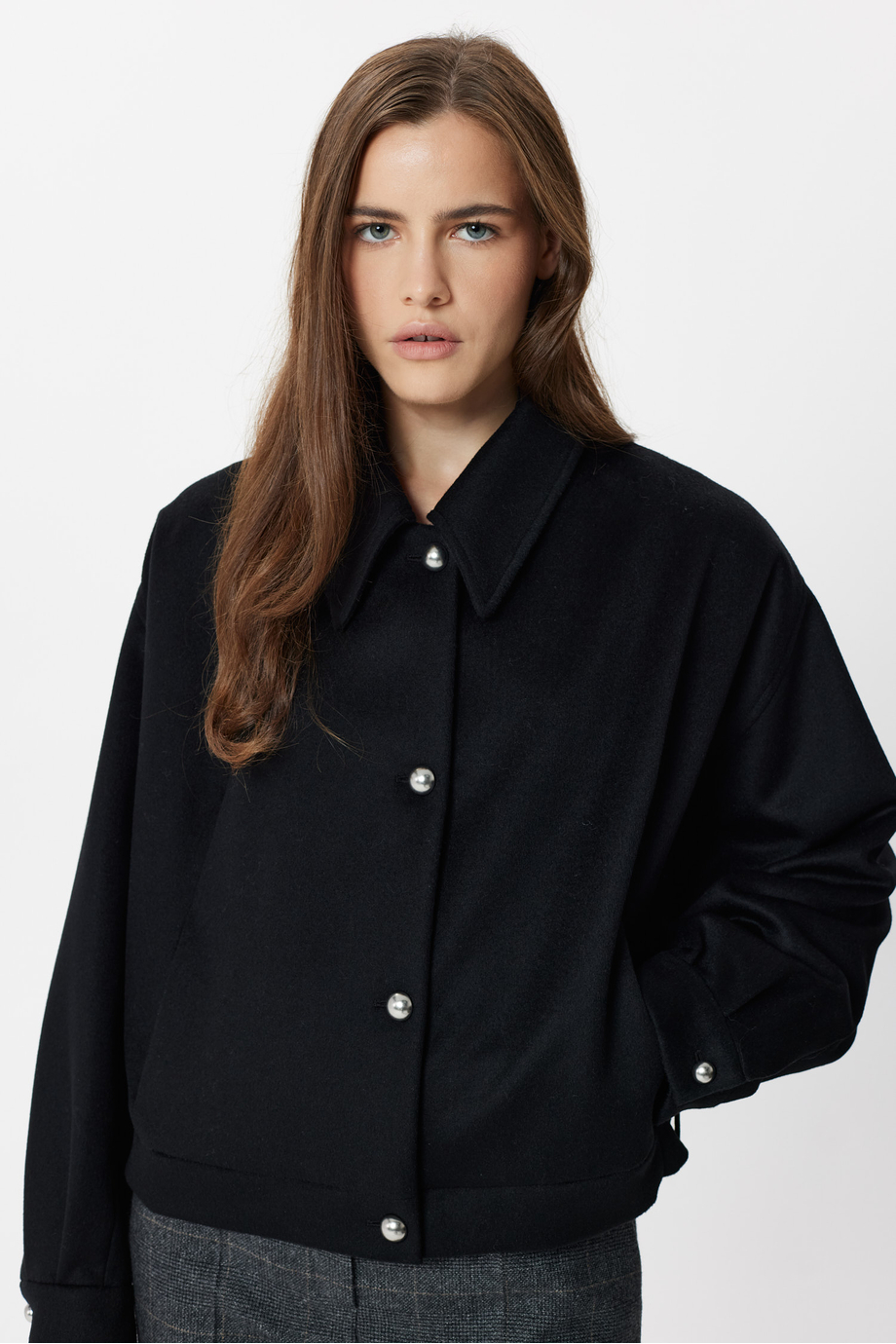 Schwarze Wolljacke Schwarze Wolljacke