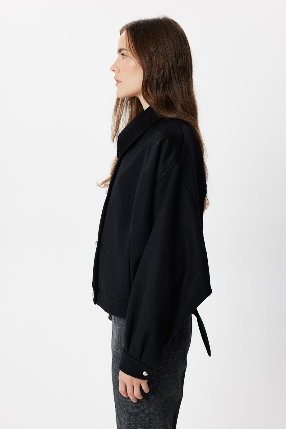 Schwarze Wolljacke Schwarze Wolljacke