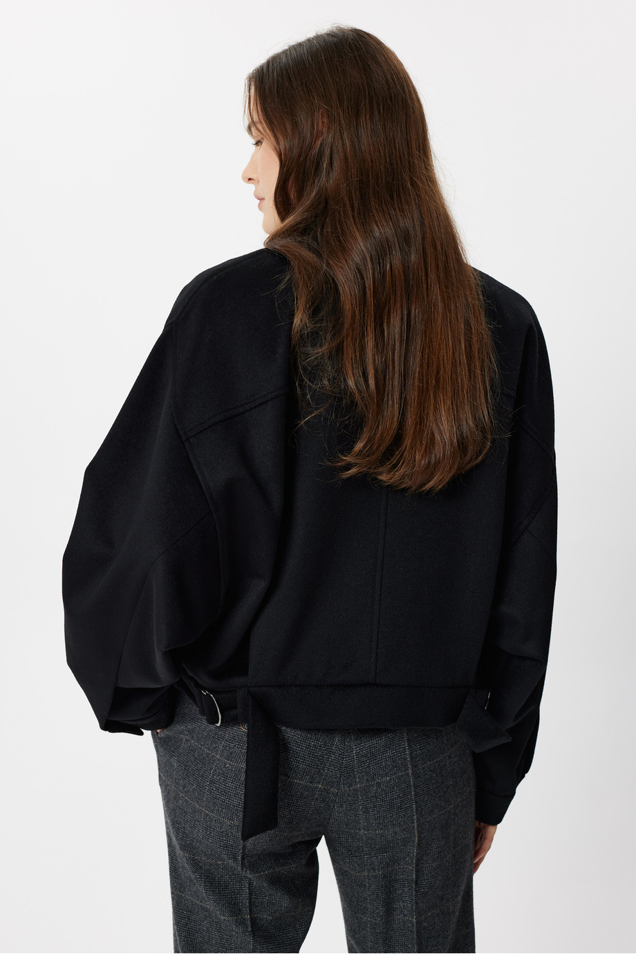 Schwarze Wolljacke Schwarze Wolljacke