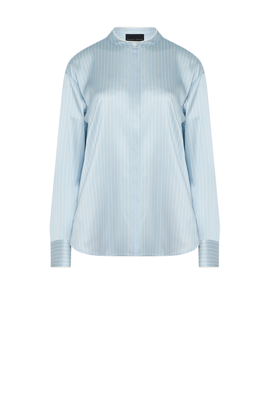 Hellblaues gestreiftes Seidenhemd Hellblaues gestreiftes Seidenhemd
