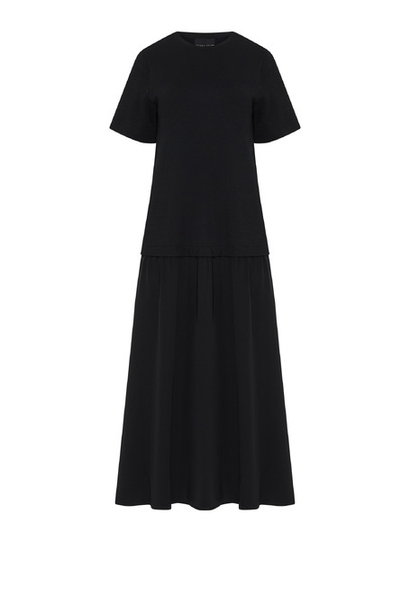 Schwarzes Woll- und Seidenkleid Schwarzes Woll- und Seidenkleid