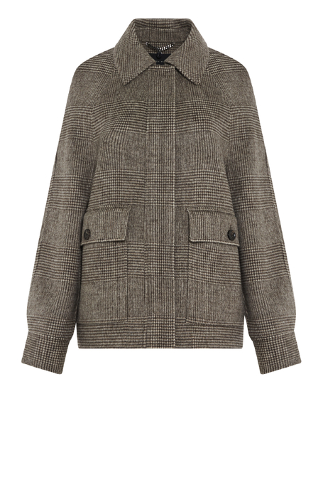 Braune Wolljacke mit doppelten Karomustern - Patrizia Aryton