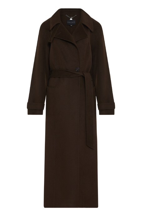 Schokoladenbrauner Doubleface-Trenchcoat mit Seide - Patrizia Aryton