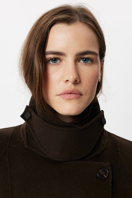 Schokoladenbrauner Doubleface-Trenchcoat mit Seide - Patrizia Aryton