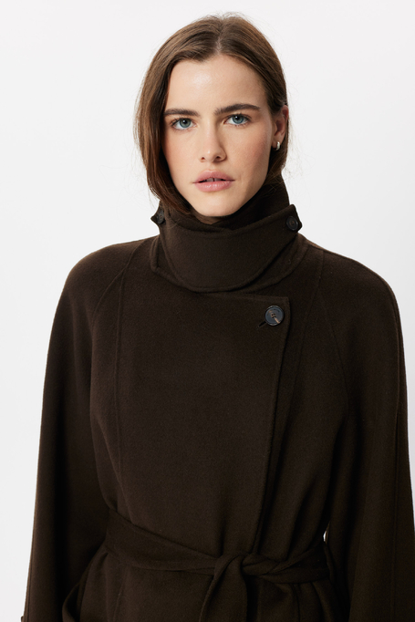 Schokoladenbrauner Doubleface-Trenchcoat mit Seide - Patrizia Aryton
