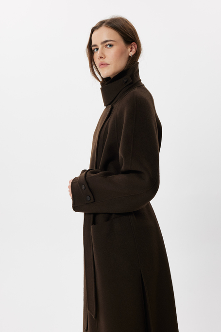 Schokoladenbrauner Doubleface-Trenchcoat mit Seide - Patrizia Aryton