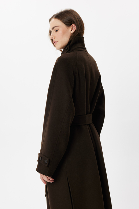 Schokoladenbrauner Doubleface-Trenchcoat mit Seide - Patrizia Aryton