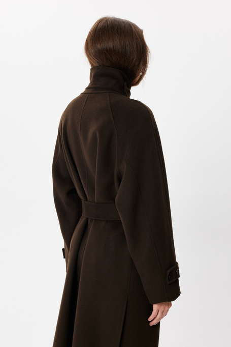 Schokoladenbrauner Doubleface-Trenchcoat mit Seide - Patrizia Aryton