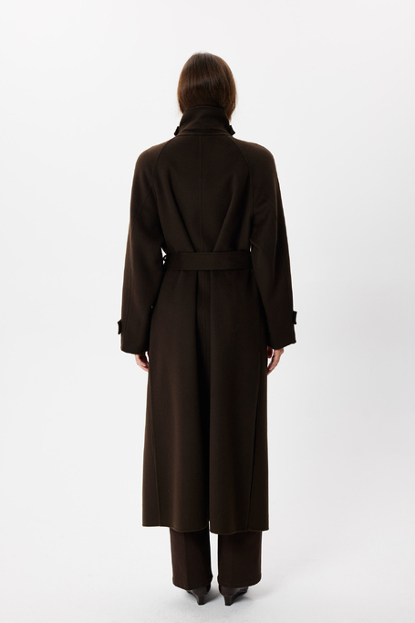 Schokoladenbrauner Doubleface-Trenchcoat mit Seide - Patrizia Aryton