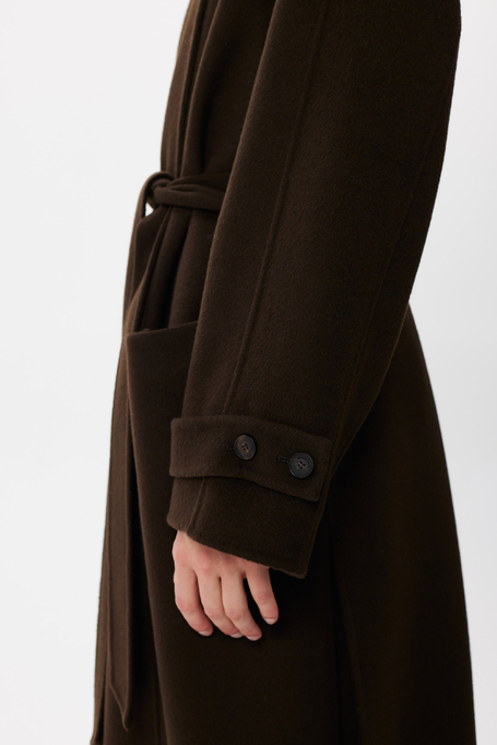 Schokoladenbrauner Doubleface-Trenchcoat mit Seide - Patrizia Aryton