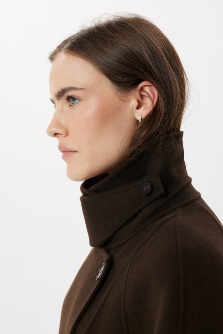 Schokoladenbrauner Doubleface-Trenchcoat mit Seide - Patrizia Aryton