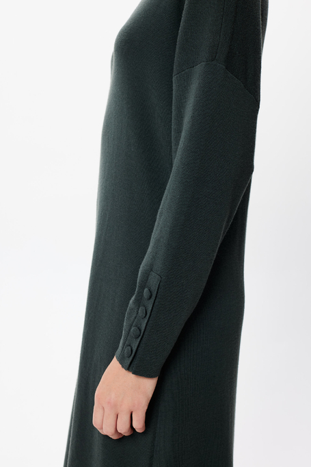 Smaragdgrünes Kleid aus Merinowolle