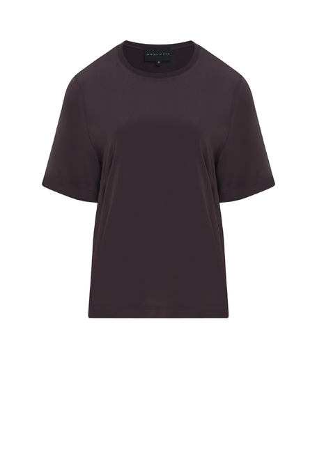 Auberginefarbene Bluse Brigitte mit Seide