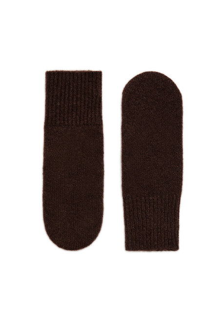 Schokoladenfarbene Handschuhe aus Kaschmir und Seide