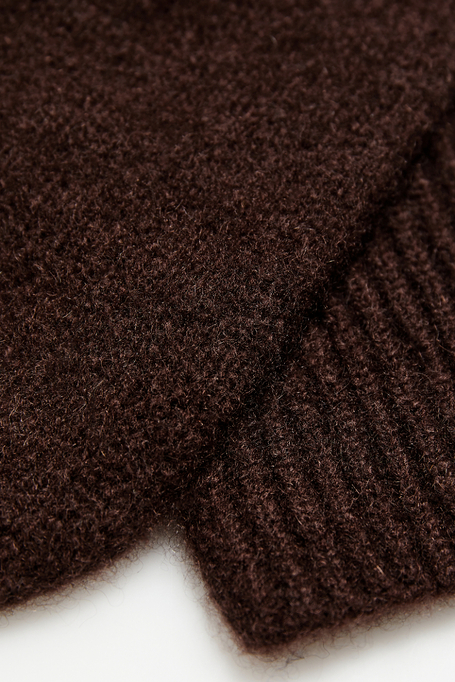 Schokoladenfarbene Handschuhe aus Kaschmir und Seide