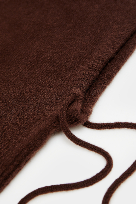 Schokoladenfarbene Balaclava aus Kaschmir und Seide