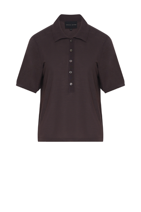Bluse mit Polokragen aus Merinowolle