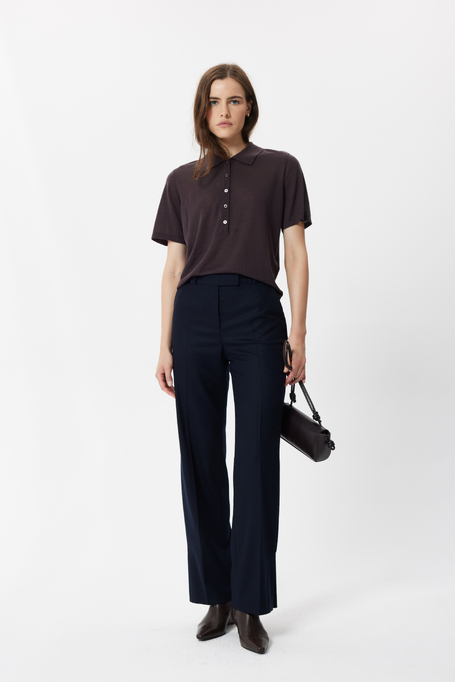Bluse mit Polokragen aus Merinowolle