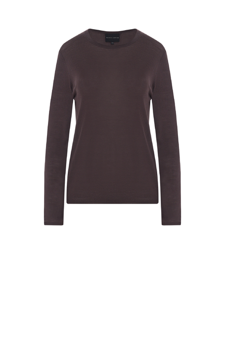 Auberginefarbene Bluse aus Merinowolle