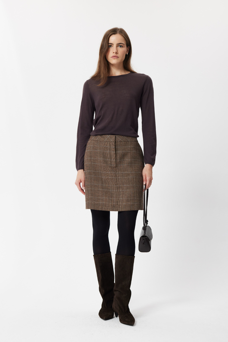 Auberginefarbene Bluse aus Merinowolle