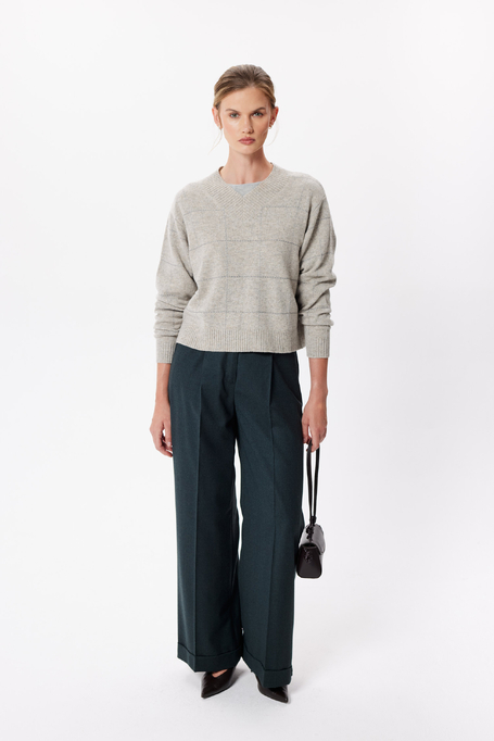 Karierter Pullover aus Merinowolle