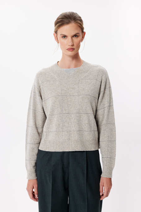 Karierter Pullover aus Merinowolle