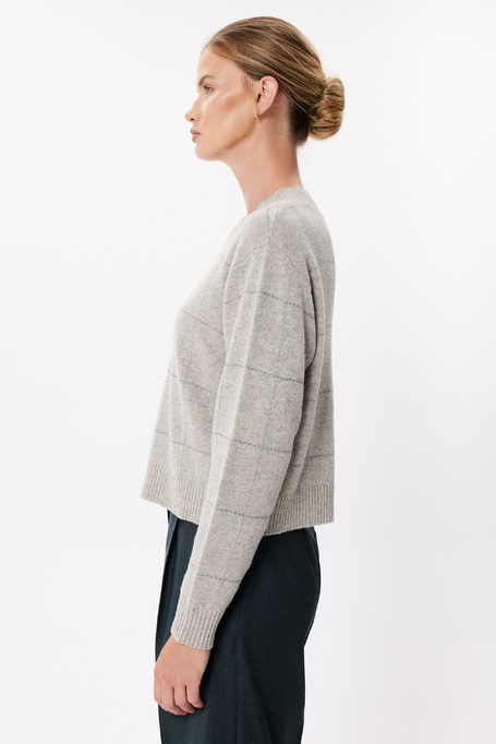 Karierter Pullover aus Merinowolle
