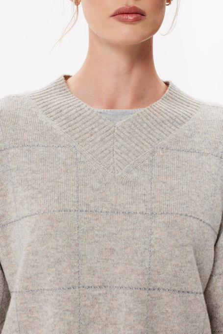 Karierter Pullover aus Merinowolle