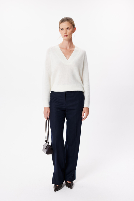 Cremefarbener Pullover mit Kaschmir