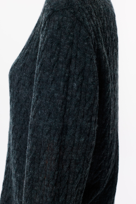 Smaragdgrüner Cardigan mit Alpakawolle