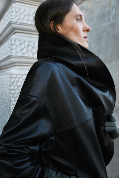 Lederjacke mit Schalkragen - Patrizia Aryton