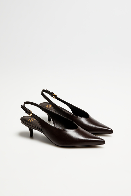 Leder-Slingback-Schuhe mit mittlerem Absatz - Patrizia Aryton