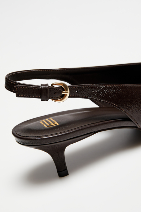 Leder-Slingback-Schuhe mit mittlerem Absatz - Patrizia Aryton