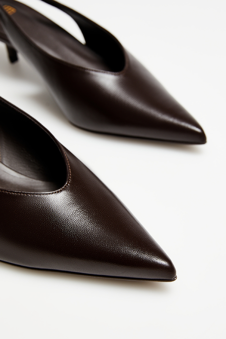 Leder-Slingback-Schuhe mit mittlerem Absatz - Patrizia Aryton