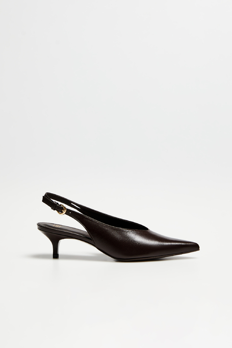 Leder-Slingback-Schuhe mit mittlerem Absatz - Patrizia Aryton