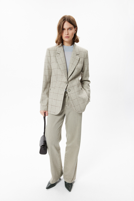 Karierter Blazer aus Schurwolle und Kaschmir - Patrizia Aryton