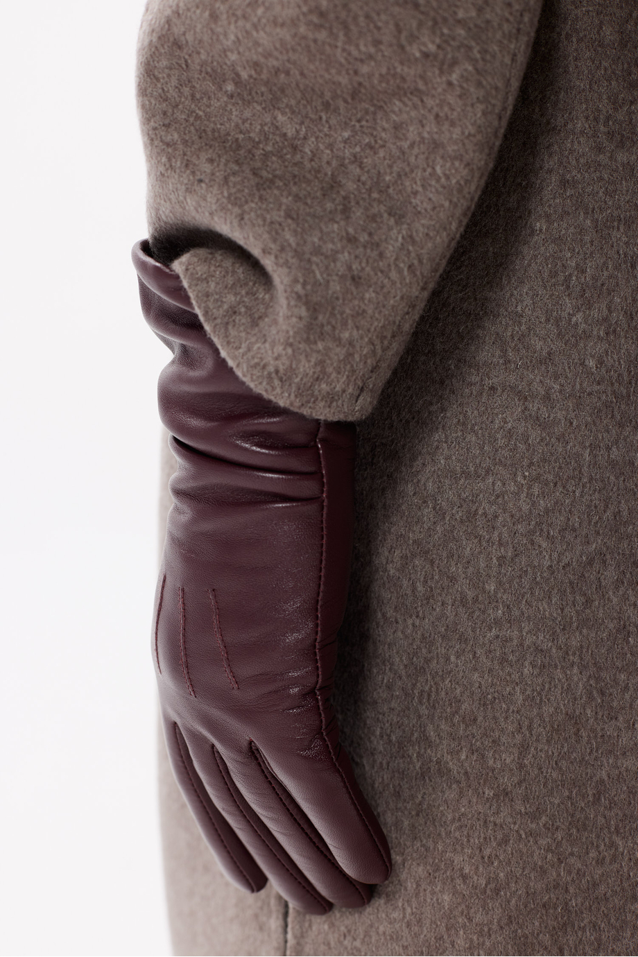 Auberginefarbene Lederhandschuhe - Patrizia Aryton Auberginefarbene Lederhandschuhe - Patrizia Aryton